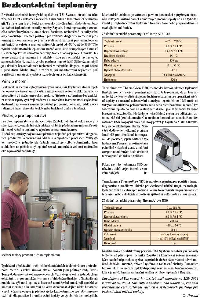 článek o bezkontaktních teploměrech z roku 2004