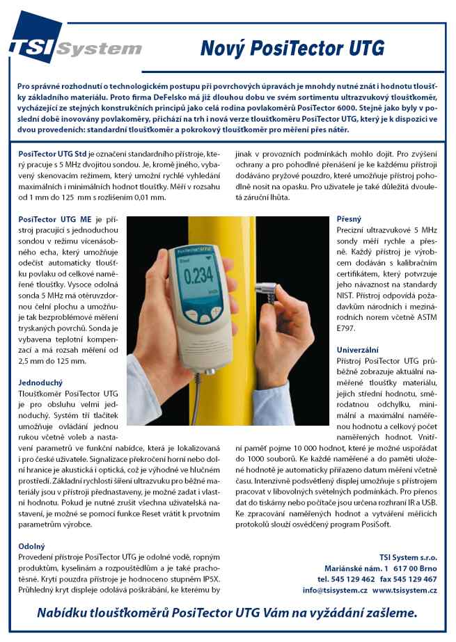 NDT Bulletin, č. 3 / 2007 - PosiTector UTG