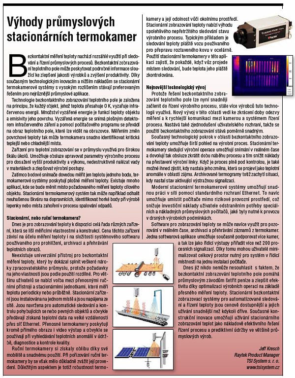 Výhody průmyslových stacionárních termokamer